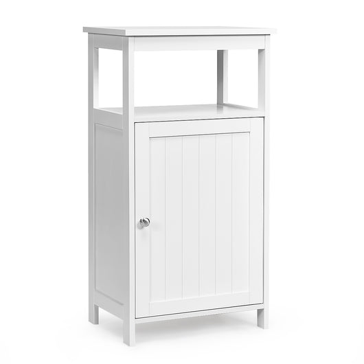 Armadio per bagno di legno con anta singola e mensola regolabile, Mobile multifunzionale 40x30x70cm Bianco-Armadietti da bagno