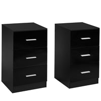 Set di 2 schedari con 3 cassetti sotto la scrivania, Armadietto in legno durevole per casa Nero-Armadi da ufficio