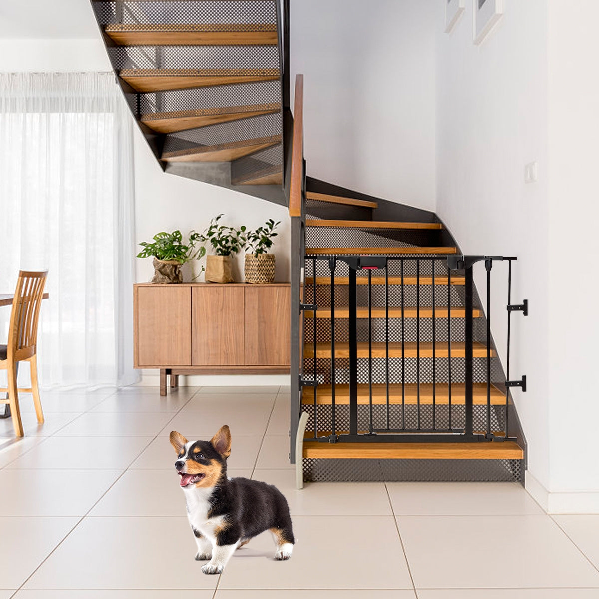 Box con 8 pannelli per bambini, Centro attivit¨¤ sicuro e facile da trasportare, Nero-Cancelletti di sicurezza