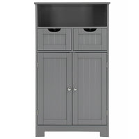 Armadio del bagno con una mensola aperta, Credenza per cucina con 2 ante e 2 cassetti Grigio-Credenze buffet