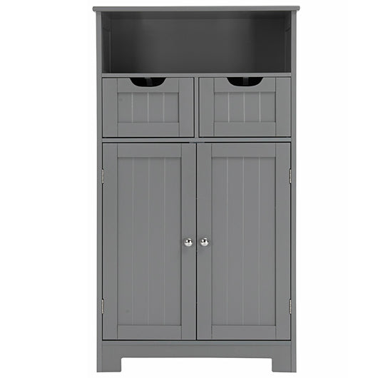 Armadio del bagno con una mensola aperta, Credenza per cucina con 2 ante e 2 cassetti Grigio-Credenze buffet