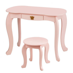 Toilette per bambini con specchio ripiegabile piano removibile sgabello incluso rosa 20_0004876