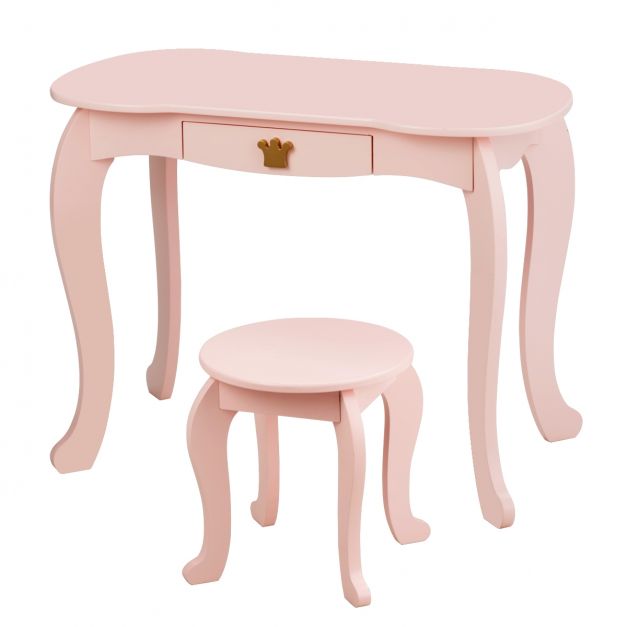 Toilette per bambini con specchio ripiegabile piano removibile sgabello incluso rosa 20_0004876