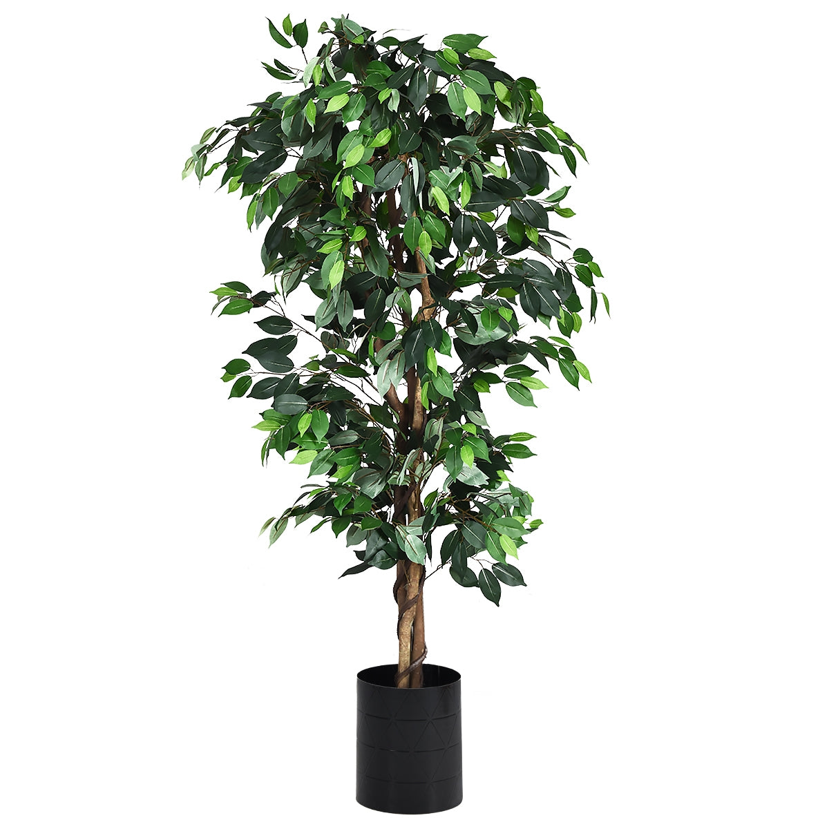 Ficus artificiale 180 cm facile da mantenere, Pianta finta decorativa in vaso per casa giardino ufficio-Piante artificiali