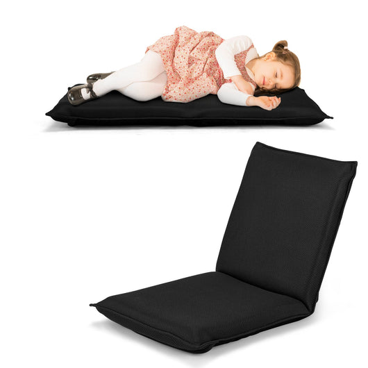 Sedia da terra reclinabile pieghevole 44 x 54,5 x 53,5 cm seduta ergonomica design contemporaneo tessuto nero 20_0020940