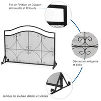 Parafuoco per termocamino 1 anta grande lungo 112 cm alto 83,5 cm in metallo 20_0006767
