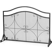 Parafuoco per termocamino 1 anta grande lungo 112 cm alto 83,5 cm in metallo 20_0006767