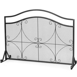 Parafuoco per termocamino 1 anta grande lungo 112 cm alto 83,5 cm in metallo 20_0006767