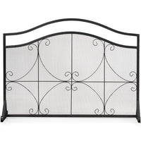 Parafuoco per termocamino 1 anta grande lungo 112 cm alto 83,5 cm in metallo 20_0006767