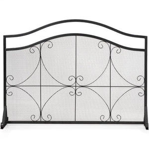 Parafuoco per termocamino 1 anta grande lungo 112 cm alto 83,5 cm in metallo 20_0006767