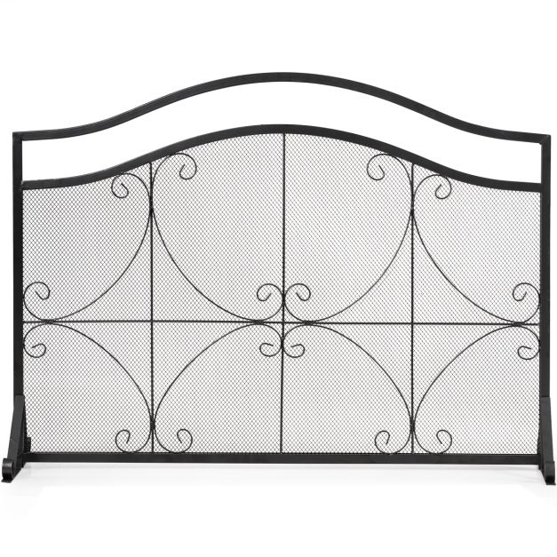 Parafuoco per termocamino 1 anta grande lungo 112 cm alto 83,5 cm in metallo 20_0006767