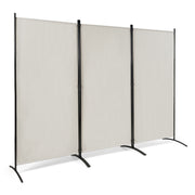 Divisore con 3 pannelli per casa ufficio-Separatore pieghevole con cardini durevoli 260x183cm Beige