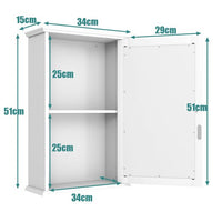 Mobile da bagno Armadietto a specchio a parete a 2 livelli con ripiano regolabile bianco 20_0006133