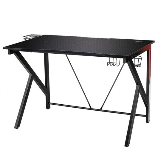 Scrivania da gaming per gaming con portabicchieri per archiviazione video e gancio 115 x 73 x 76,5 cm nero 20_0005670