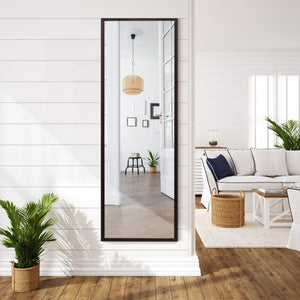 Specchio a figura intera per muro o porta con struttura in ferro, Specchio con 2 set di ganci regolabili Caff¨¨-Specchi da parete