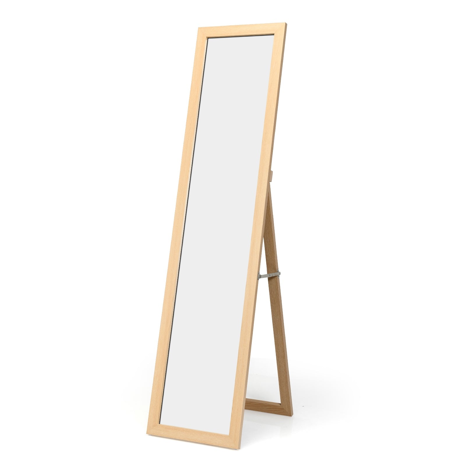 Specchio rettangolare da terra 37 x 50 x 155 cm uso decorativo dal design semplice in MDF beige 20_0012880