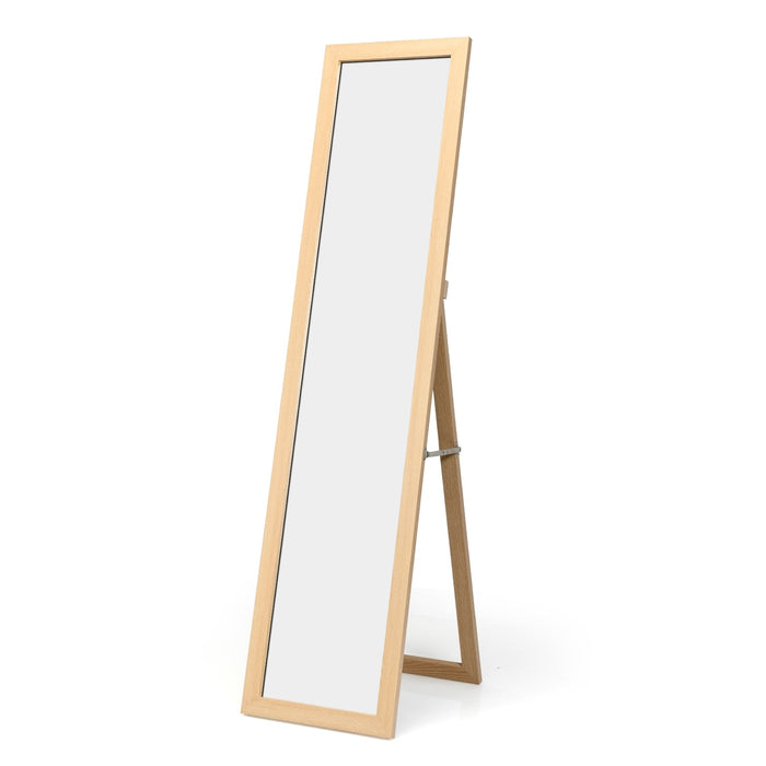 Specchio rettangolare da terra 37 x 50 x 155 cm uso decorativo dal design semplice in MDF beige 20_0012880
