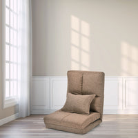 Poltrona da terra regolabile, Divano pieghevole regolabile in 6 posizioni con cuscino morbido, Caff¨¨-Divani da terra