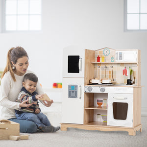 Cucina finta giocattolo con suoni e luci realistici per bambini, Cucina realistica con accessori completi-Cucine giocattoli
