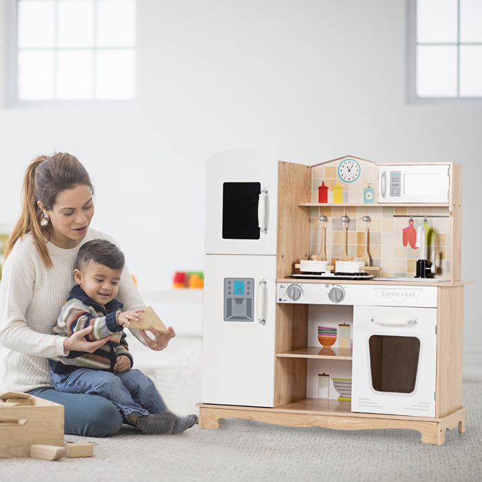 Cucina finta giocattolo con suoni e luci realistici per bambini, Cucina realistica con accessori completi-Cucine giocattoli