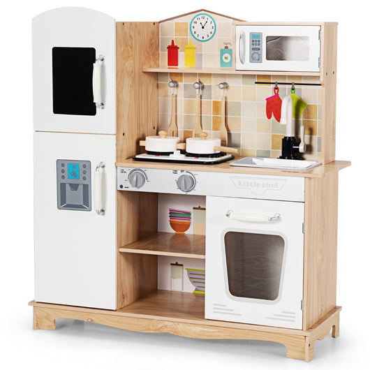 Cucina finta giocattolo con suoni e luci realistici per bambini, Cucina realistica con accessori completi-Cucine giocattoli