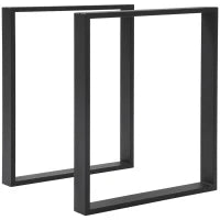 Set 2 Gambe per Tavolo Rettangolari Stile Industriale in Acciaio, Capacità 60 kg, 60x8x72 cm, Nero