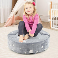 Divano pile per bambini con rivestimento flanella, Spugna morbida e copertura lavabile Grigio-Divani per bimbi