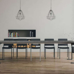 shopinnovativo- Consolle allungabile 90x40/300 cm Tecno Evolution cemento telaio e gambe antracite