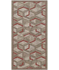 Tappeto HYPNOTIC marrone arancione moderno geometrico multiuso lavabile antiscivolo cm.55x240 passatoia