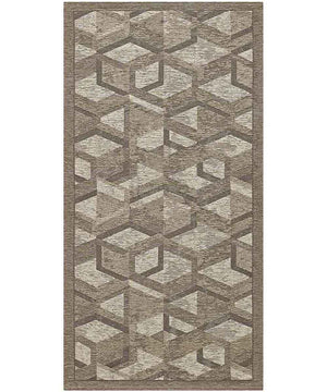 Tappeto HYPNOTIC marrone fango moderno geometrico multiuso lavabile antiscivolo cm.55x140 passatoia
