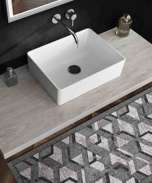 Tappeto HYPNOTIC grigio nero moderno geometrico multiuso lavabile antiscivolo cm.55x240 passatoia