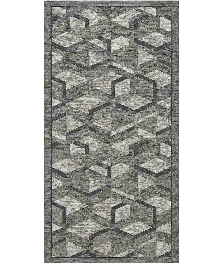 Tappeto HYPNOTIC grigio nero moderno geometrico multiuso lavabile antiscivolo cm.55x240 passatoia