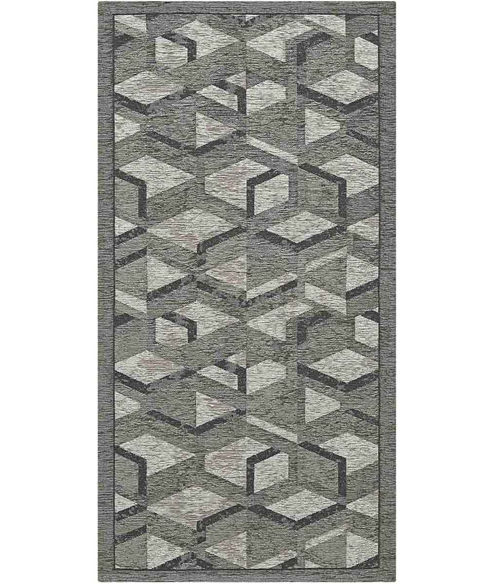 Tappeto HYPNOTIC grigio nero moderno geometrico multiuso lavabile antiscivolo cm.55x280 passatoia