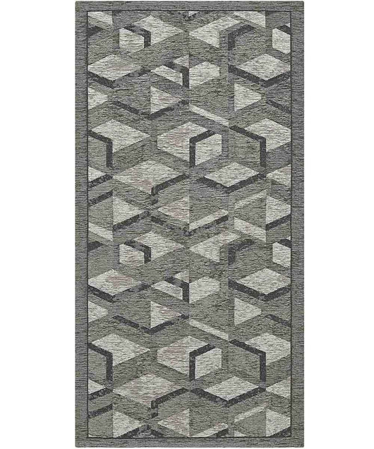 Tappeto HYPNOTIC grigio nero moderno geometrico multiuso lavabile antiscivolo cm.55x280 passatoia