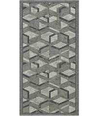 Tappeto HYPNOTIC grigio nero moderno geometrico multiuso lavabile antiscivolo cm.55x190 passatoia