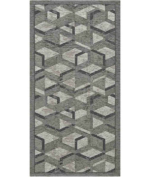 Tappeto HYPNOTIC grigio nero moderno geometrico multiuso lavabile antiscivolo cm.55x140 passatoia