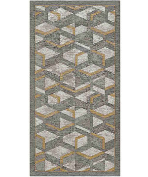 Tappeto HYPNOTIC grigio oro moderno geometrico multiuso lavabile antiscivolo cm.55x240 passatoia