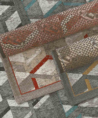 Tappeto HYPNOTIC marrone arancione moderno geometrico multiuso lavabile antiscivolo cm.55x80