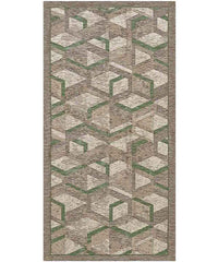 Tappeto HYPNOTIC marrone verde moderno geometrico multiuso lavabile antiscivolo cm.55x240 passatoia