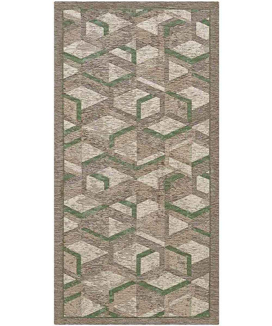 Tappeto HYPNOTIC marrone verde moderno geometrico multiuso lavabile antiscivolo cm.55x80