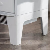 Camino Elettrico da Terra con Effetto Fiamma, Temperatura Regolabile 900W-1800W, Copertura 15-20m², 39x26x54.8cm, Bianco