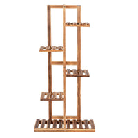 Porta piante di legno con 5 livelli per interno ed esterno-Scaffale multiuso angolare per piante per 6 vasi