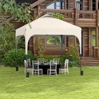 Gazebo 2,5 x 2,5 m da Giardino Pop-up Pieghevole con Altezza Regolabile, Sacca per il Trasporto Inclusa, in Oxford Anti-UV50+, Telaio in Acciaio, Beige
