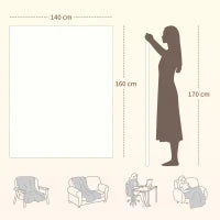 Coperta Elettrica 160x140 cm con 5 Livelli di Calore e 2 Zone di Controllo Indipendenti, in Poliestere Bianco