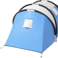 Tenda da Campeggio 2 Posti Impermeabile con 2 Stanze Borsa di Trasporto, 220x450x180 cm, Blu