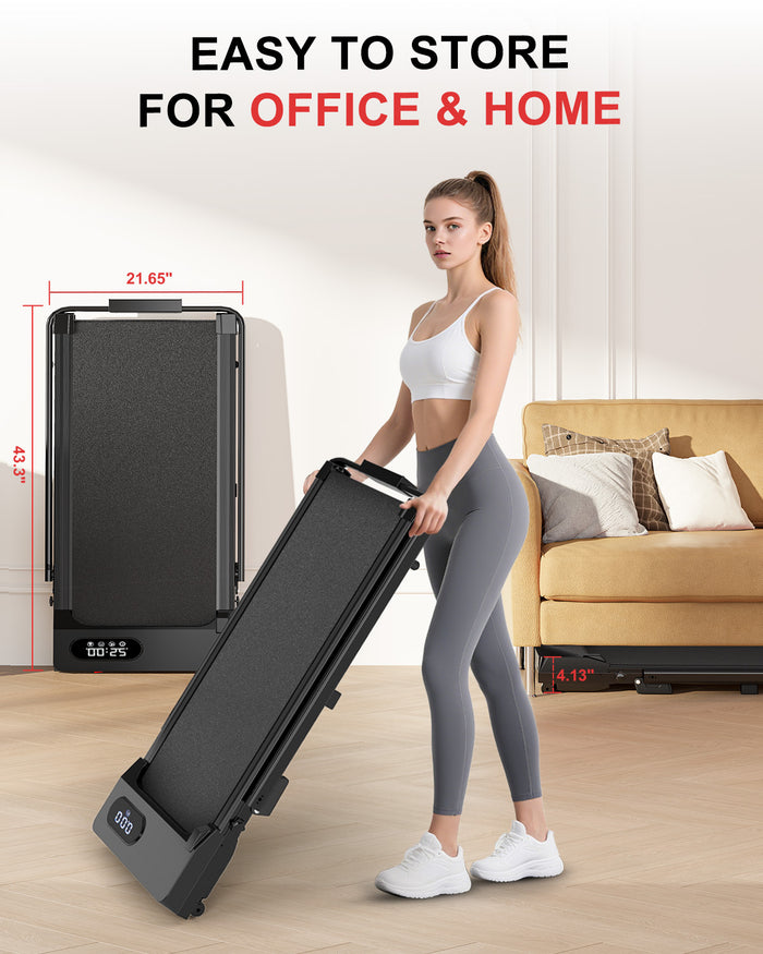 Tapis Roulant Elettrico Pieghevole 1-8 km/h - RATTANTREE - con Inclinazione, Display a LED, Supporto per App e Tablet - Portante 145kg - Nero