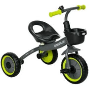 Triciclo per Bambini da 2-5 Anni con Seduta Regolabile e Campanello, 70.5x50x58cm, Nero