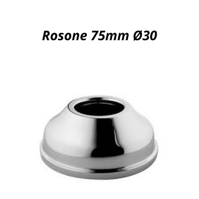 Rosone sagomato ottone cromato 75 mm *** misura Ø30, confezione 1
