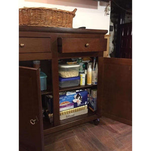 Credenza color noce 2 ante 2 cassetti in stile classico in legno massello e mdf 104x43x98 H