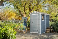 Casetta da Giardino Manor 4x6, Grigia, 130 X 192 X 198 h